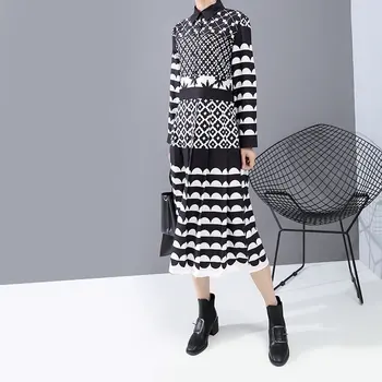 

Vintage Print Pattern Dress Fashion New 2020 Spring Elegant Full Sleeve Patchwork Pullover Minority Casual Dress DMY2380