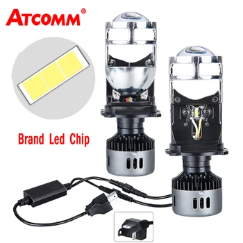 

H4 LED Bulb with Mini Projector Lens H4 LED Conversion Kit 9600LM Automobiles Hi/Lo Beam LED Headlight Bulbs 12V 24V 6500K White