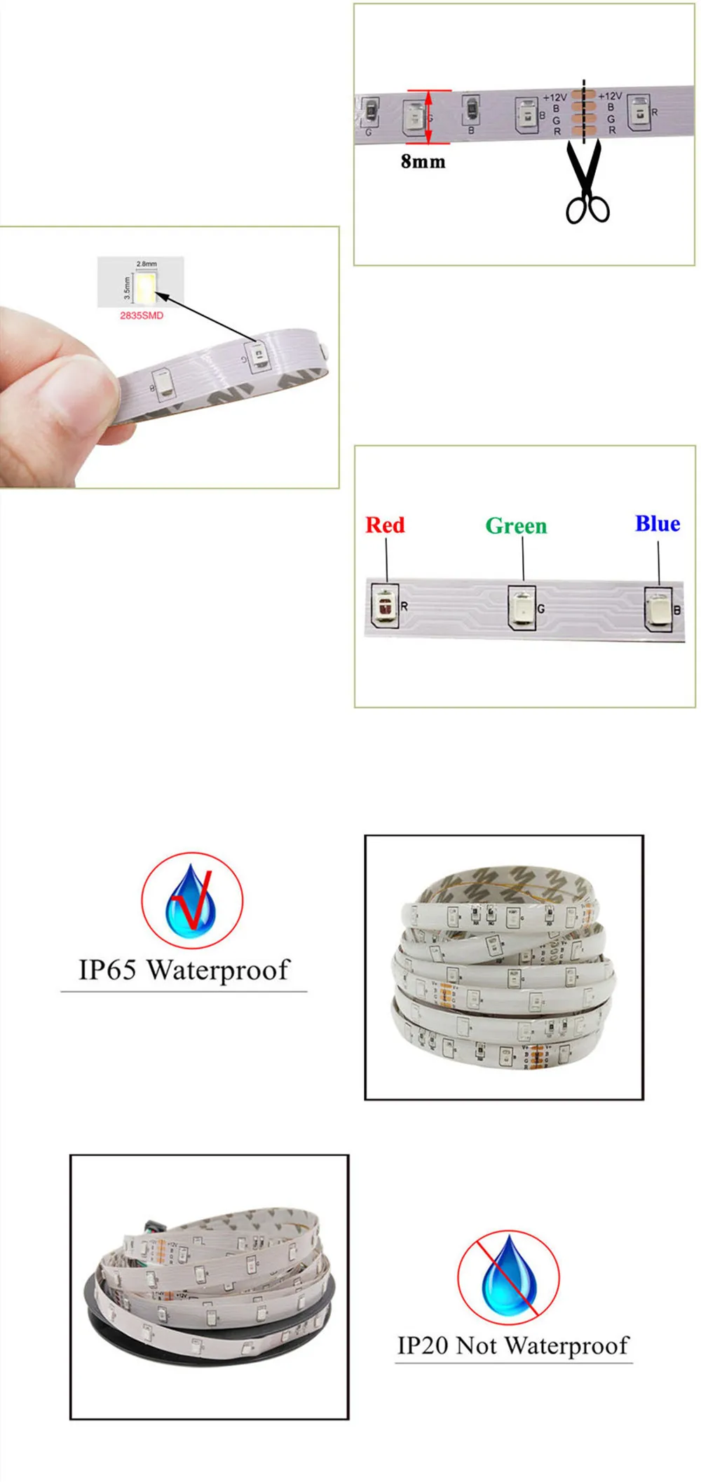 Светодиодные ленты света музыкальной синхронизации RGB ленты SMD 2835 12V Водонепроницаемый Рубан гибкая лента диод для неоновый вечерние