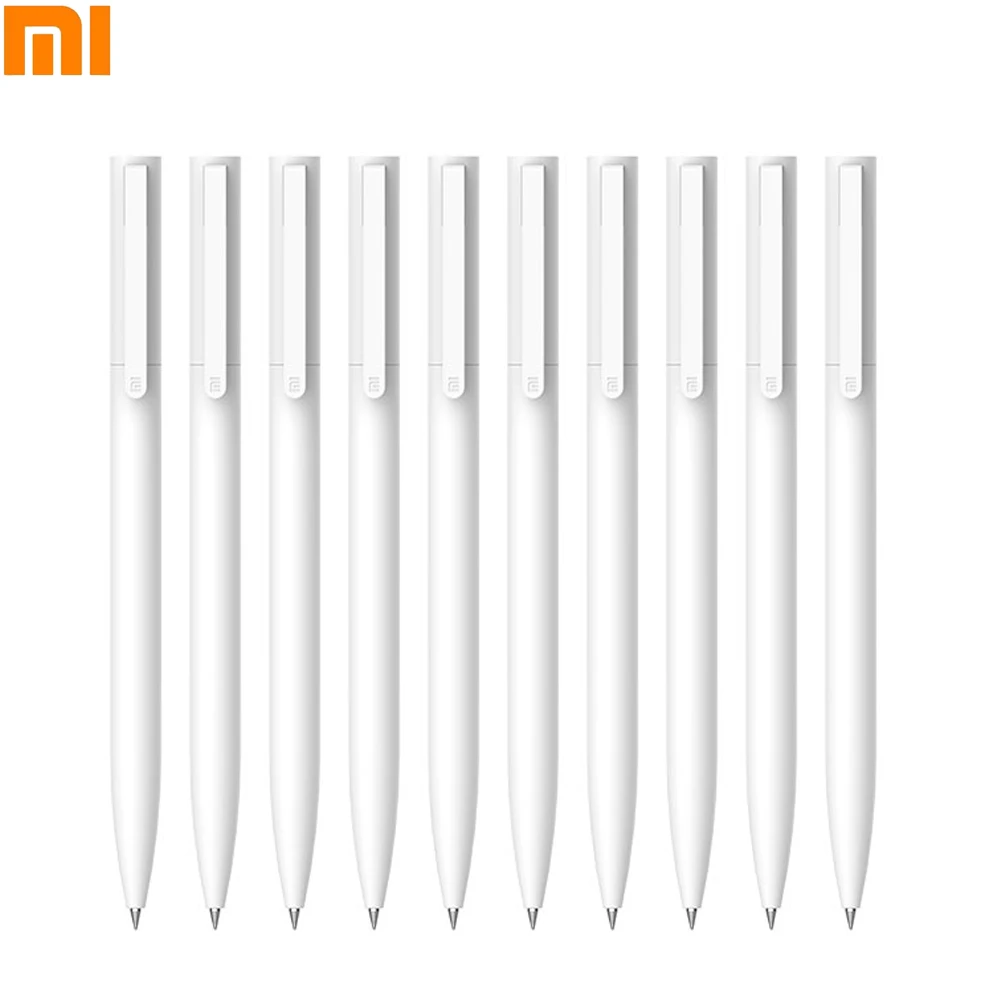 Original 10Pcs Xiaomi Gel Pen 0.5MM Sign Pen Pressed Out Core Writing MiKuni Japan Ink Smooth Signing Black/Blue Replacement Ink 10pcs set soccer discs bucket marker training sign flat cones marker discs