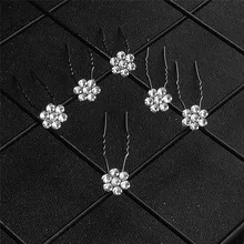 6 шт. Стразы Свадебные украшения Аксессуары Роскошные шпильки для свадебной прически простой ручной работы Серебряный головной убор невесты заколка Ziron