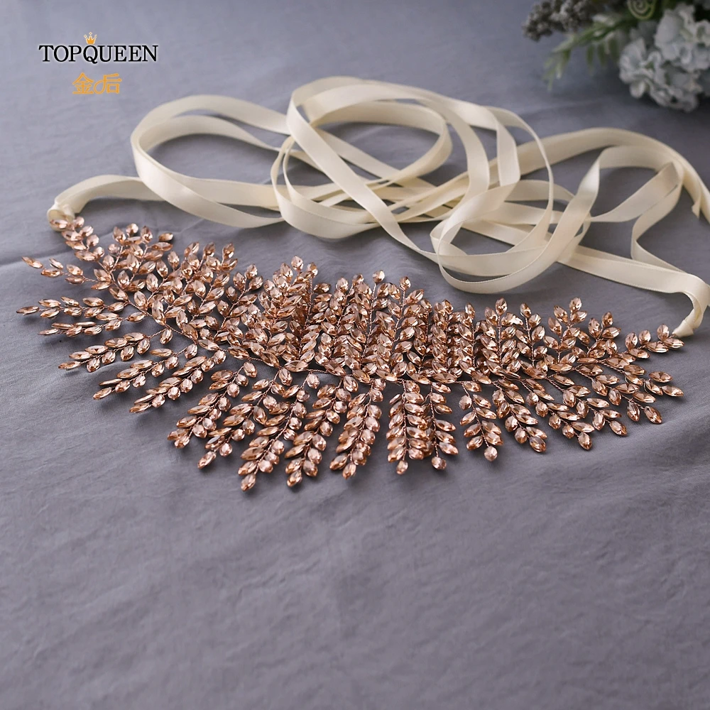 Ivory ribbon TOPQUEEN SH238-P красные стразы пояс с алмазами бисером кристалл пояс Стразы пояс с черной лентой формальное платье ремни - Цвет: Ivory ribbon