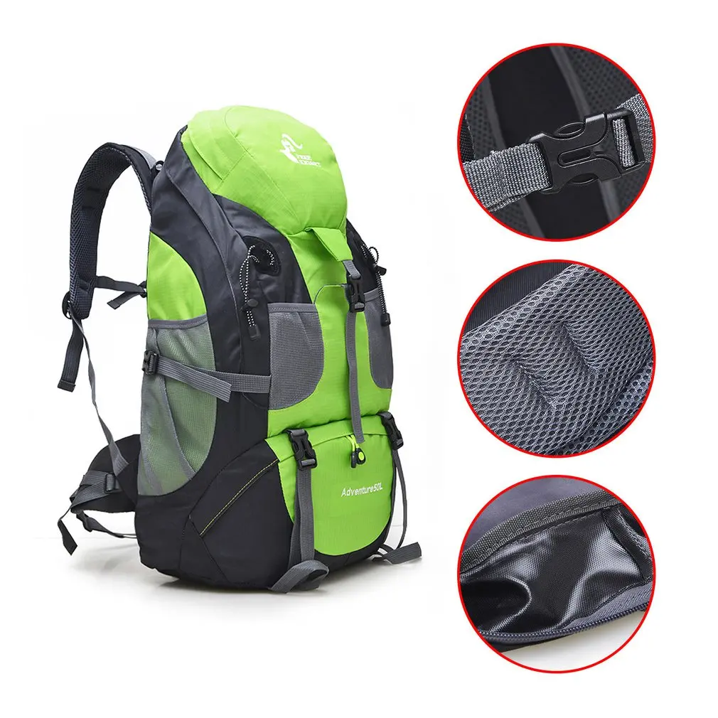 50L Mountaineering bag Outdoor Hiking Walking Backpack Large Capacity Rain Waterproof