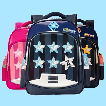 

Schoolbag Pupils New 6-12 Years Old Waterproof Burden Reduction Schoolbag for Boys and Girls in Grades 1-3-6