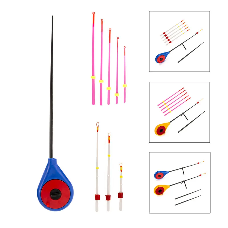 Мини-удочка для подледной рыбалки, зимняя спортивная портативная удочка, набор наконечников, рыболовные принадлежности, удочки