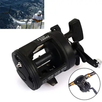 

Sea Drum Wheel Durable Practical Black Plastic Trolling Reel Fishing Rod Spool Gear Dripping Wheel Metal Rocker