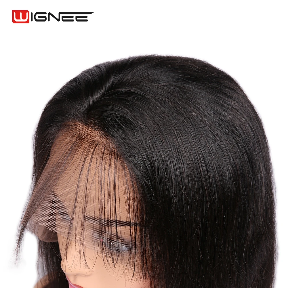 Wignee кружевные передние прямые волосы человеческие парики предварительно выщипанные волосы с детскими волосами бесклеевые Remy бразильские волосы кружевные человеческие волосы парики