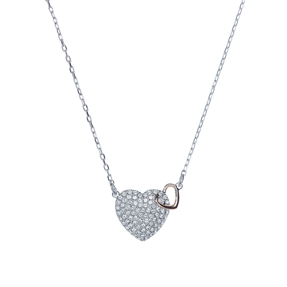 

SWA RO 2019 New Dear Love Necklace Original 1:1 Female Shiny Delicate Crystal Clear Crystal for Mommy Girlfriend Birthday Gift