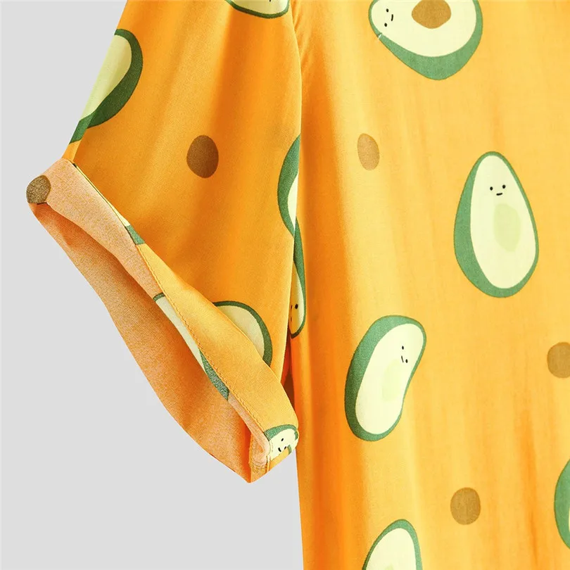 New Men Funny Fruit Avocado Printed Casual Shirts  2019 Summer Fashion Turn Down Collar Short Sleeve Casual Shirts #E26 (24)