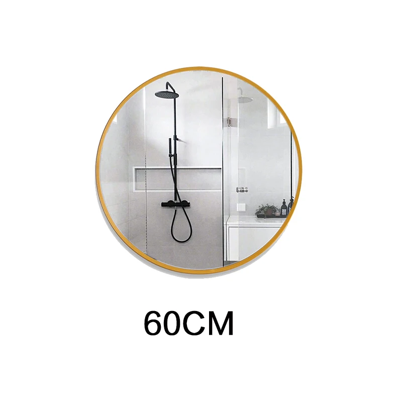 60CM Высокое качество современные золотые круглые кованые металлические декоративные настенные железные зеркала - Цвет: 60CM