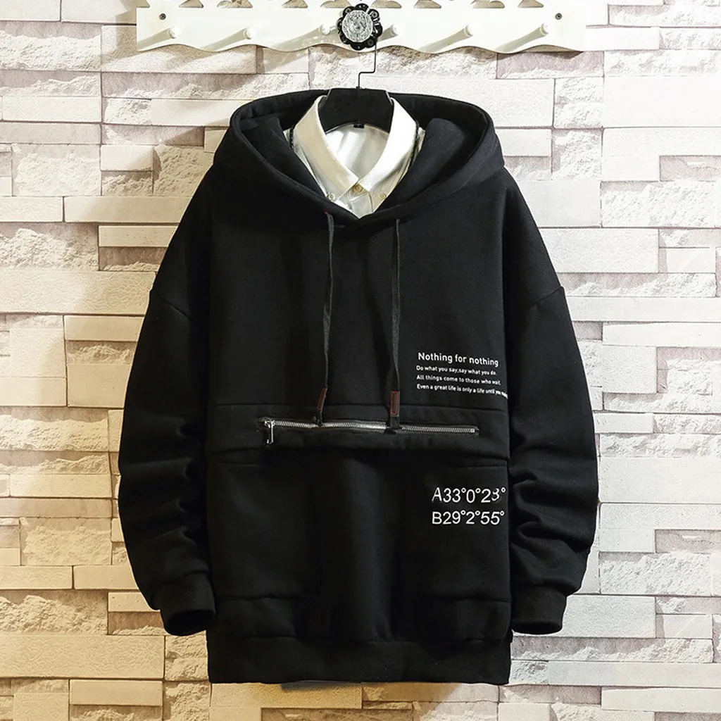 Men's Casual Fashion Plus Size Printing Hoodie Fleece Sport Sweatershirt Tops