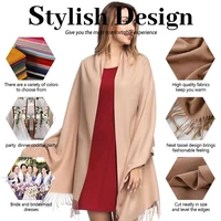 2022 moda zima kobiety szalik cienkie szale i okłady pani jednolity, damski hidżab etole długi kaszmirowy Pashmina Foulard szale na głowę 6