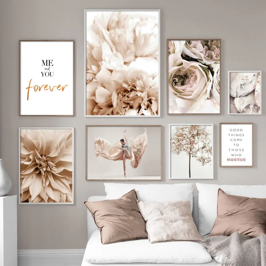 Peony-Flower-Leaf-Plant-Dance-Woman-Quote-Wall-Art-Canvas-Painting-Nordic-Posters-And-Prints-Wall