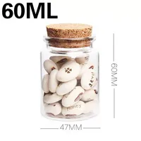 5PCS 47*60mm 60ml Creative Kitchen Storage Bottles Glass Jars With Lid Spice Sugar Tea Coffee Glass Container Receive Organizer 2
