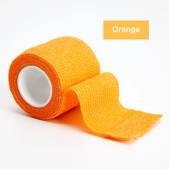 4.5M Colorful Elastic Sport Bandage Self Adhesive Bandage For Fitness Knee Support Pads Ankle Finger Wrap Kinesiology Tapes Orange