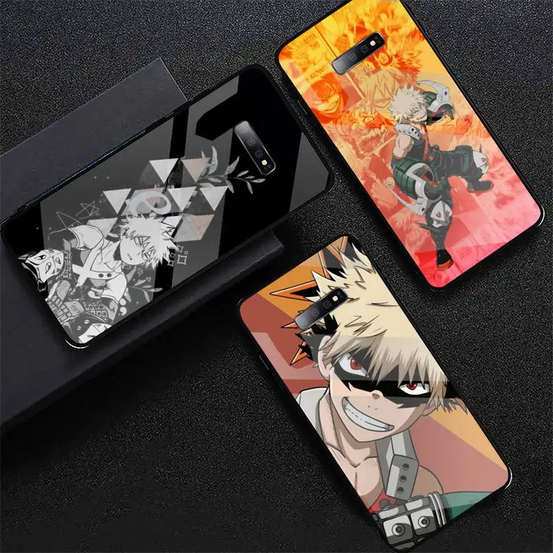 

Katsuki Bakugo Boku my Hero Academia Phone Case Tempered glass For Samsung S6 S7 edge S8 S9 S10 e plus note8 9 10 pro