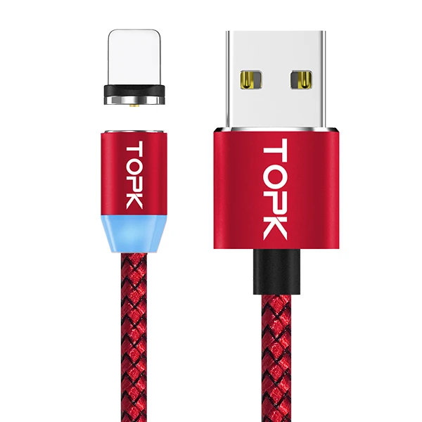 Moucit AM17 1 м светодиодный магнитный usb-кабель для iPhone Xs Max 8 7 6 и USB type C кабель и Micro usb кабель для samsung Xiaomi LG USB C - Цвет: Красный