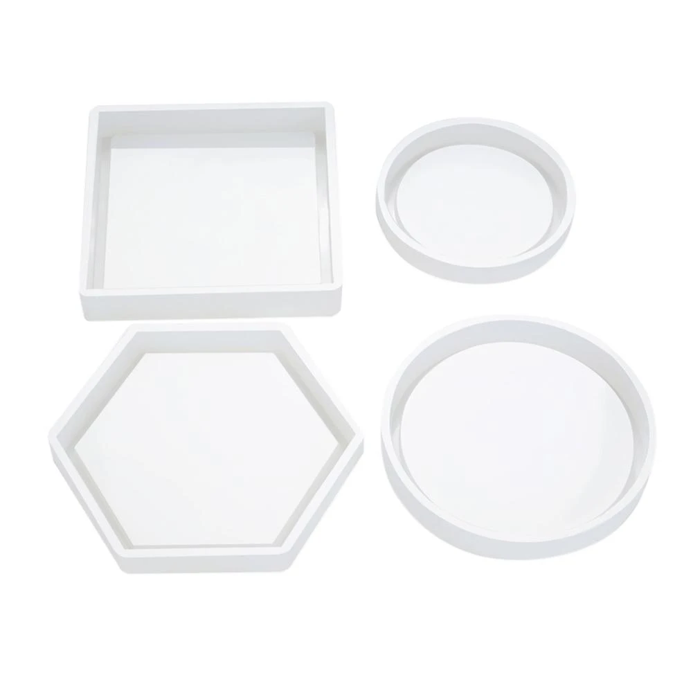 DIY Crystal Epoxy Resin Mold Coaster Tray Cup Mat Casting Silicone Mould N9I9 