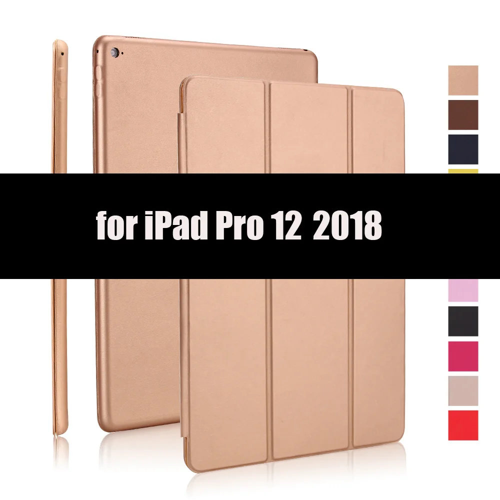 Чехол для iPad Pro 12,9 Smart Cover для iPad Pro 12 чехол с магнитной застежкой из искусственной кожи для iPad 12,9 - Цвет: Gold-2