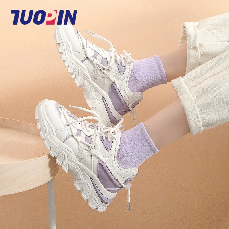 2021 New Daddy Shoes Comfortable and Breathable Autumn and Winter New Wild Platform Platform Sports Women's Shoes Single Shoes