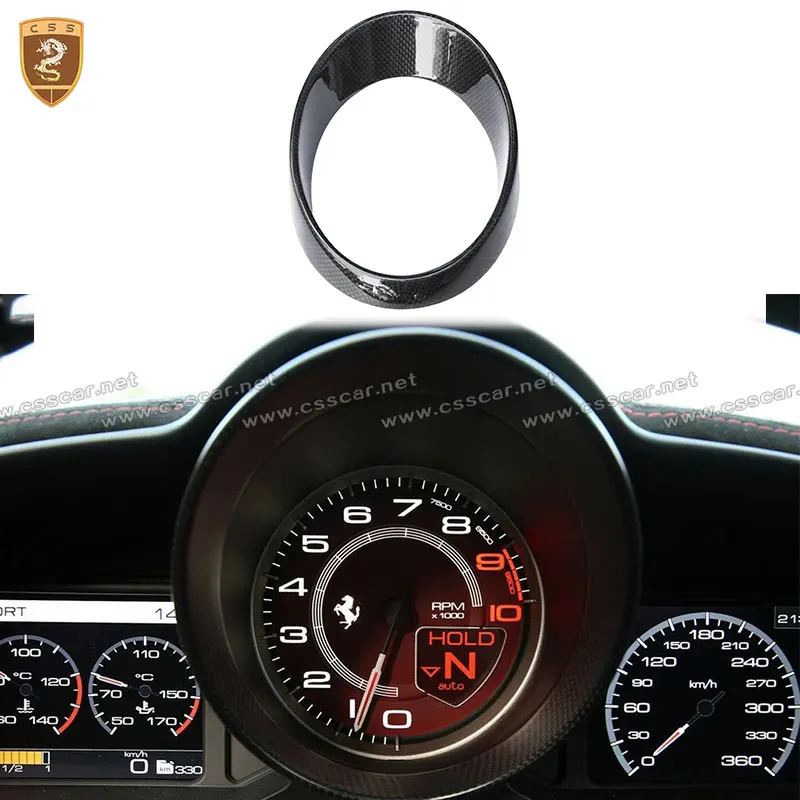 Cssyl Car Styling 100% Dry Carbon Fiber Automobile Interior Trim Per Ferrari 458 488 Meter Cover Original Vehicle Decorativea