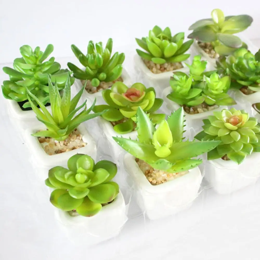 

Artificial Flower Succulent Plant Pot Bonsai Home Office Balcony Desktop Decor