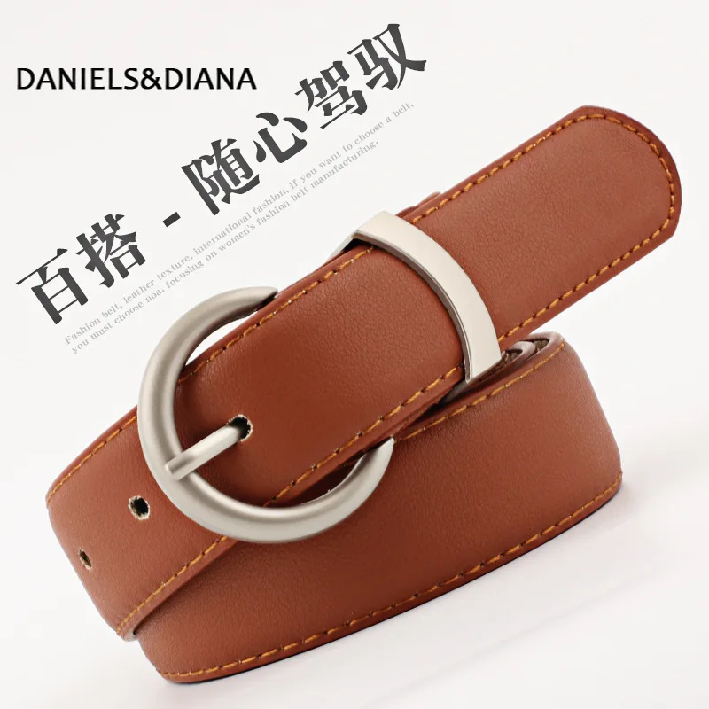 

Leather Belt Black Waistband Wide Leather Belt Women's All-match Decorative Jeans Belt