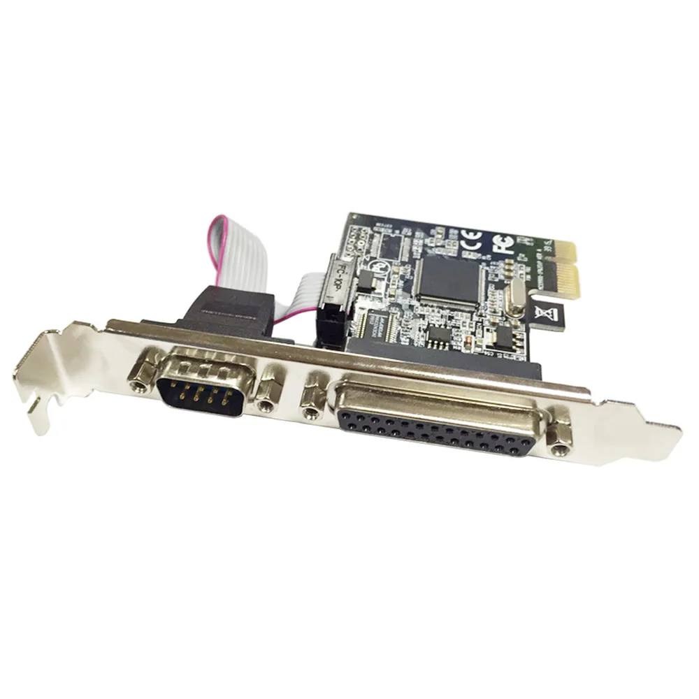 PCIe 1* последовательный 1* карта с параллельным портом и выражением RS232 порт принтера PCIe PCI-e riser Card с чипсетом AX9900