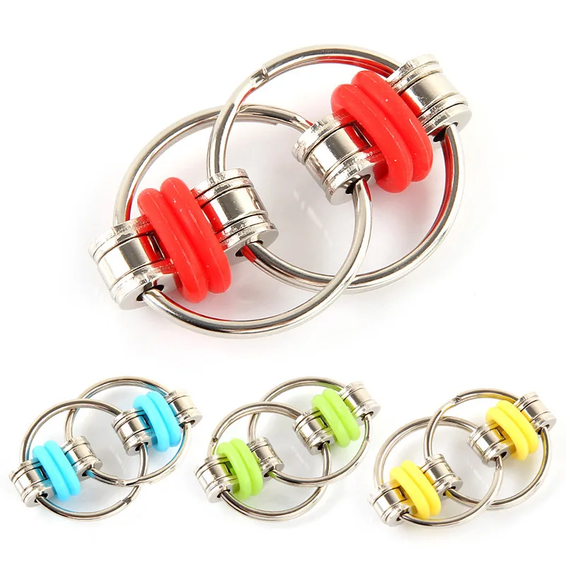 Metal Puzzle Chain Fidget Toy Vent Keychain Key Ring Anti Stress Toys for Kids Adults Stress Relieve ADHD Key Ring Sensory Toys