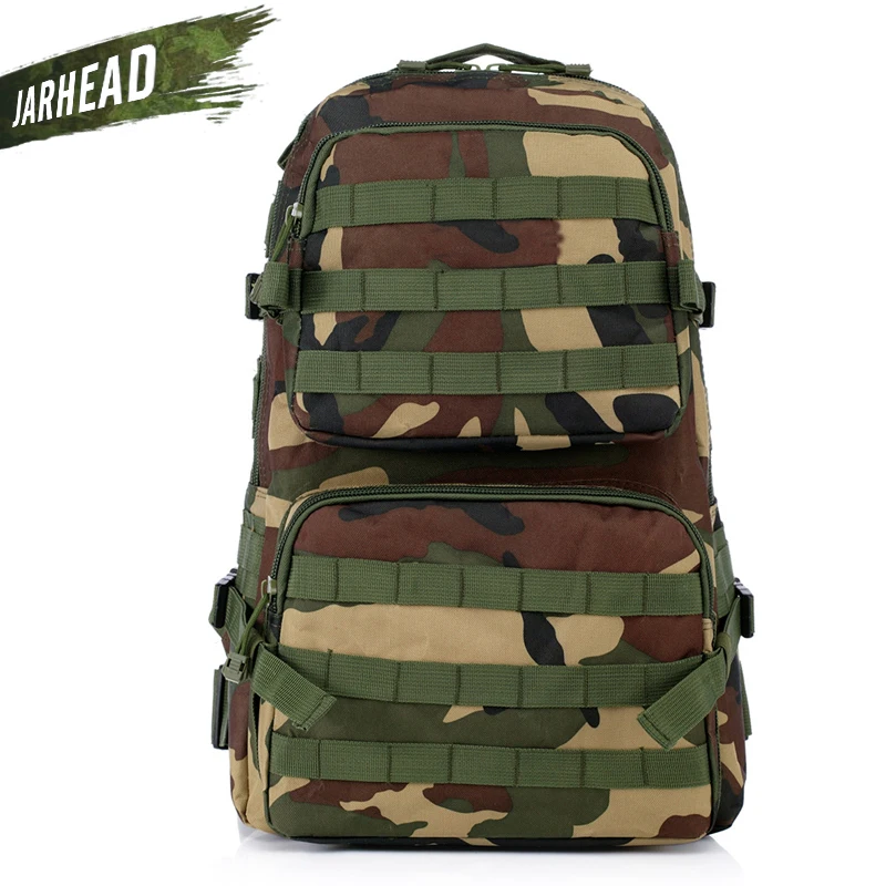 Уличный военный рюкзак, мужской армейский тактический Водонепроницаемый штурмовой рюкзак, рюкзак для охоты, верховой езды, кемпинга, трекинга - Цвет: JungleCamo