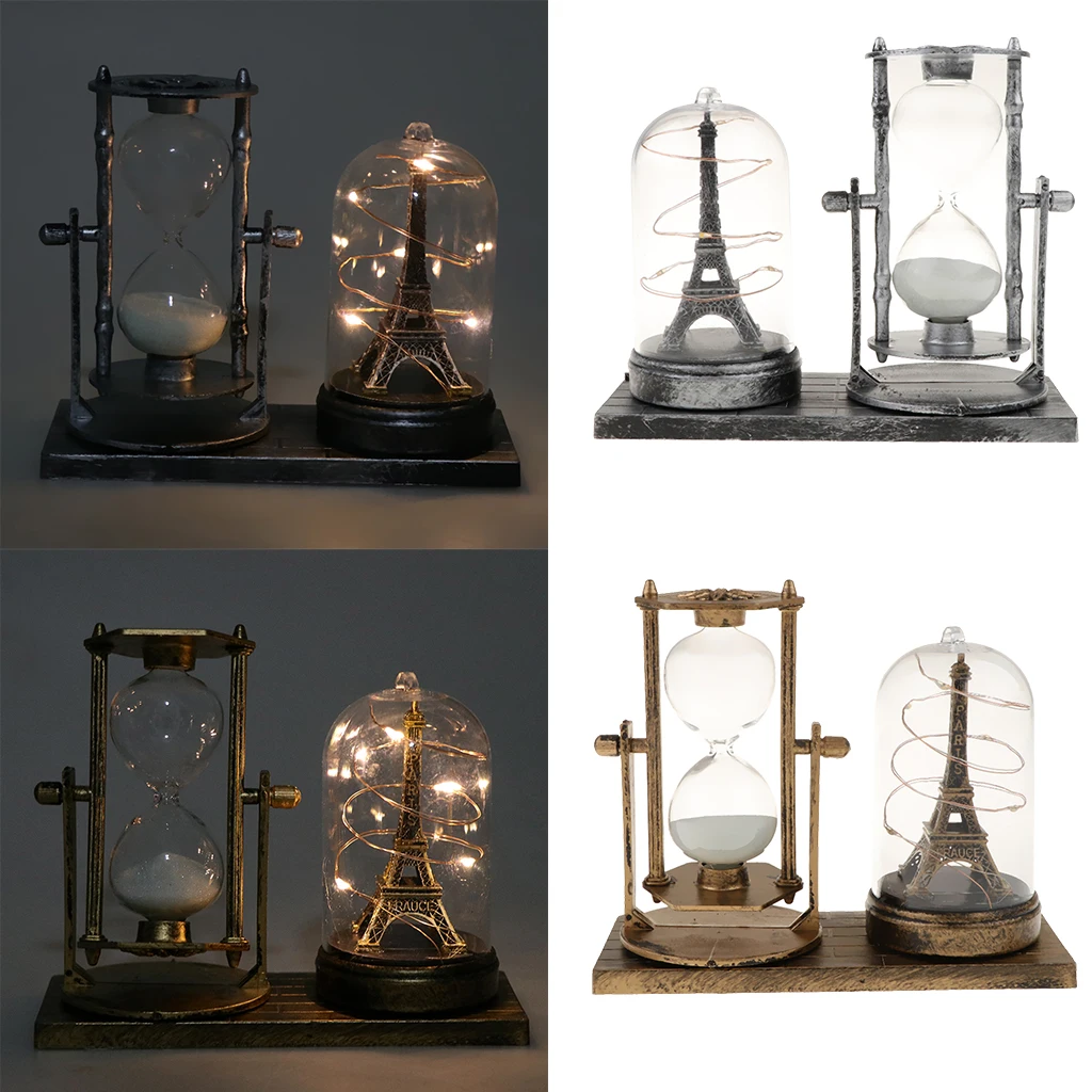 Tower Hourglass Ornaments Built-in Illuminated Light Warm Decorations for Living Room Bedroom Desktop Office Decor Tower Hourglass Ornaments Built-in Illuminated Light Warm Decorations for Living Room Bedroom Desktop Office Decor