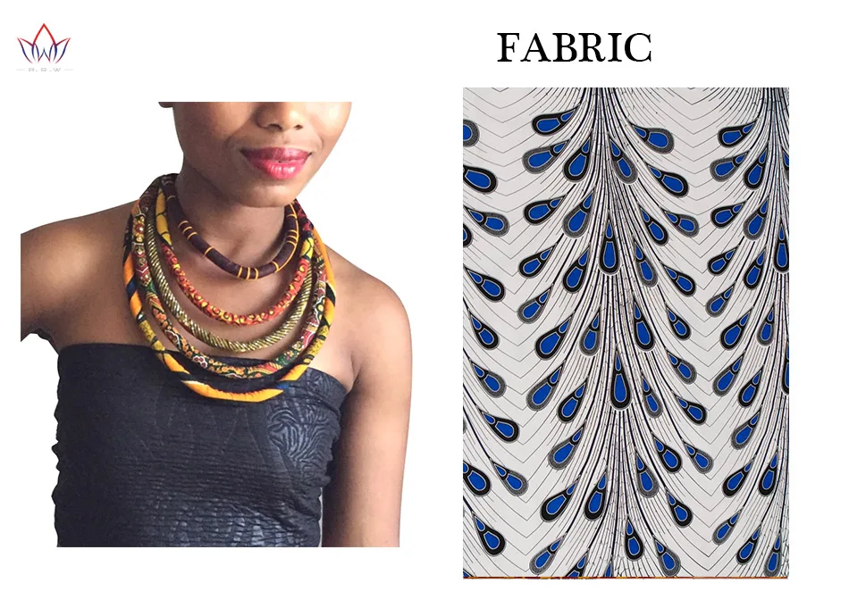Африканское восковое цветное ожерелье, Анкара, ожерелье с узлом, Африканский принт, ткань, ювелирные изделия для женщин, WYA086 - Окраска металла: 21