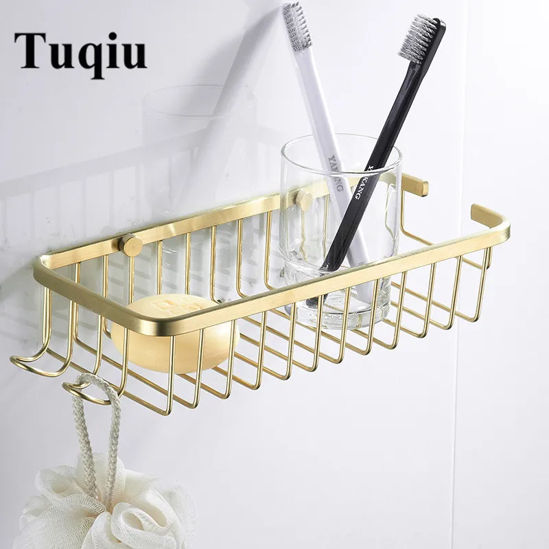 

Bathroom Shelf Bath Shower Shelf Bath Shampoo Holder Bathroom Corner shelf Wall Mounted Brushed Gold Kitchen Storage holder