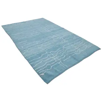 

195x290 Cm Blue Handmade Moroccan Rug-6x9 Ft