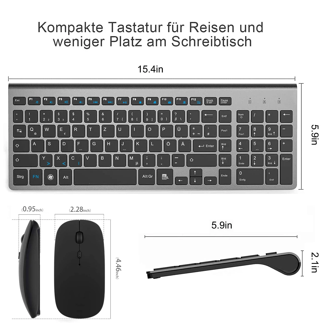 Fio, 2.4G, Silencioso, Compact Scissor Key para