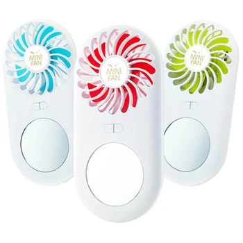 

Mini Portable Pocket Fan USB Charging Handheld/Desktop Small Fan with Mirror