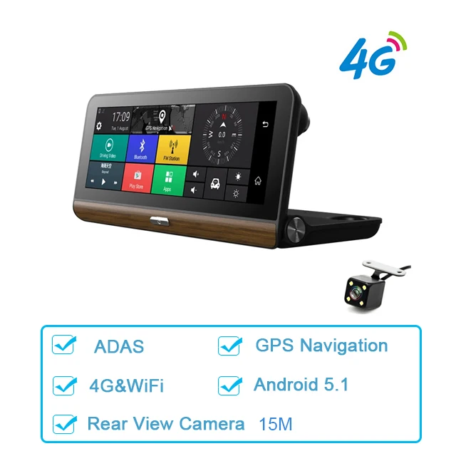 4G with rear camera Anfilite 7," Автомобильный видеорегистратор Камера 4G ADAS Android OS 16 Гб gps навигатор регистратор видео видеорегистратор с камерой заднего вида - Название цвета: 4G with rear camera