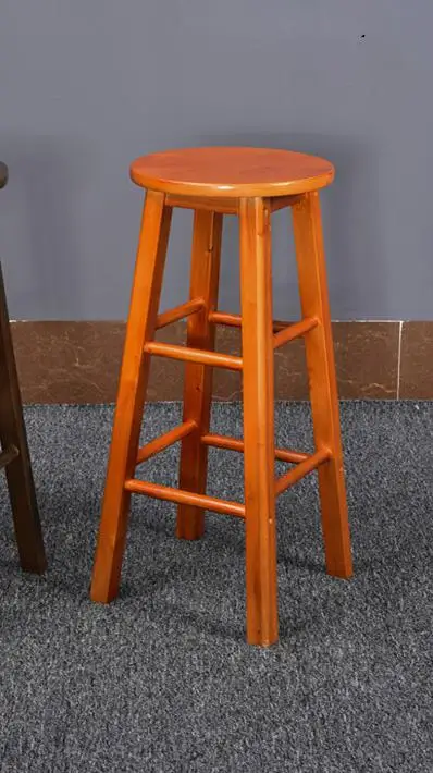 Скандинавский барный стул современный минималистичный барный стул из твердой древесины домашний барный стул креативный модный высокий стул - Цвет: 50cm high