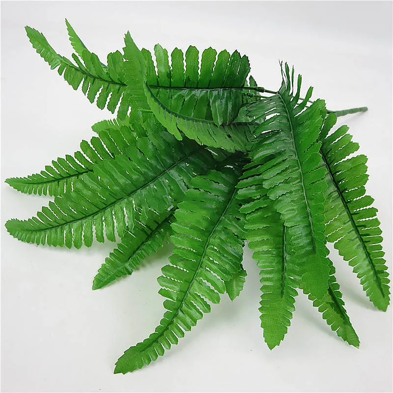 14 Leaves Artificial Flowers Persian Fern 7 Fork Fake Plants Wedding Home Decor 
