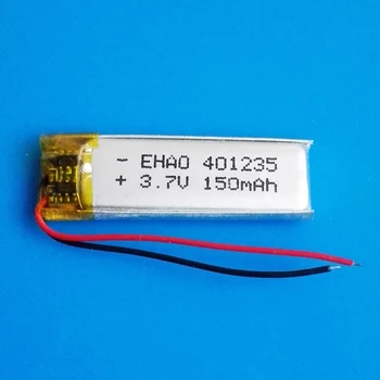 

3.7V 150mAh 401235 lipo Lithium Polymer Rechargeable battery with PCM board for MP3 bluetooth headset video pen