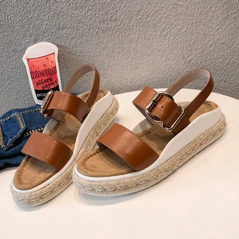 

Ladies Platform Sandals Chaussures Femme Casual Flat Women Shoes Straw-knitted Sport Sandalias Mujer New Summer Shoes Woman 2020
