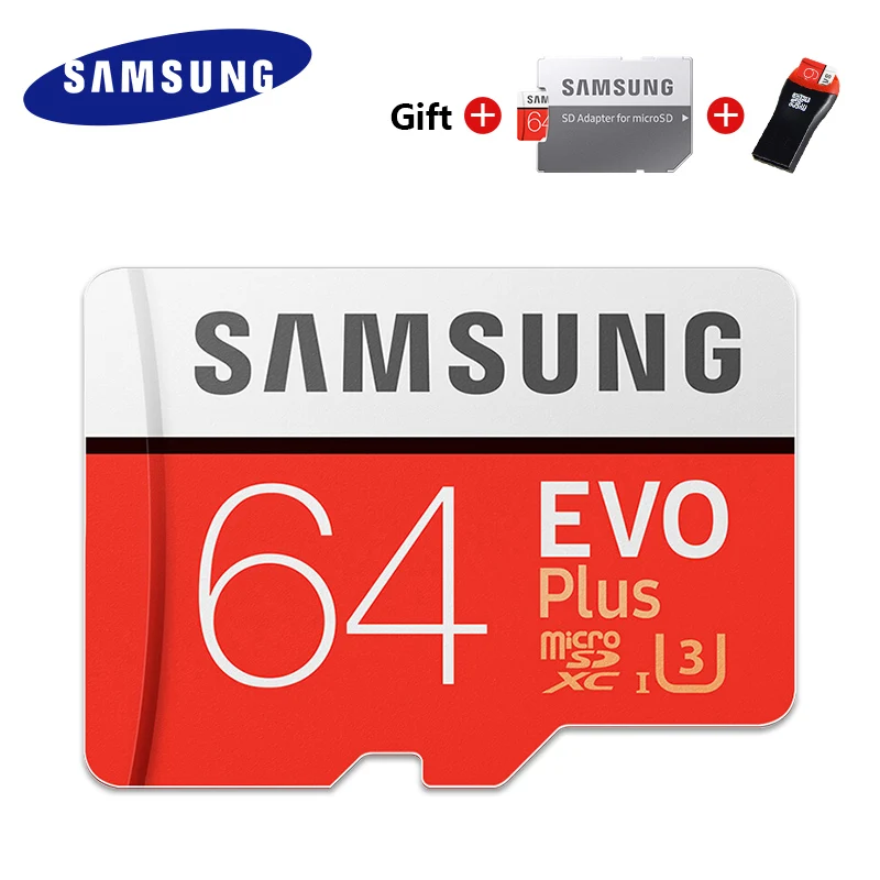 Продукт,, SAMSUNG EVO+, карты памяти, 64 ГБ, EVO plus U3, 128 ГБ, 256 ГБ, класс 10, Micro SD карта, 32 ГБ, 16 ГБ, microSD, UHS-I, TF карта - Емкость: 64 ГБ