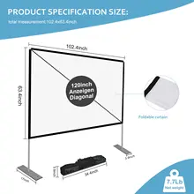 

High Brightness Reflective Projector Screen80 100 120 inch 16:9 Fabric Cloth Projection Screen for Espon BenQ TD96 Home Beamer