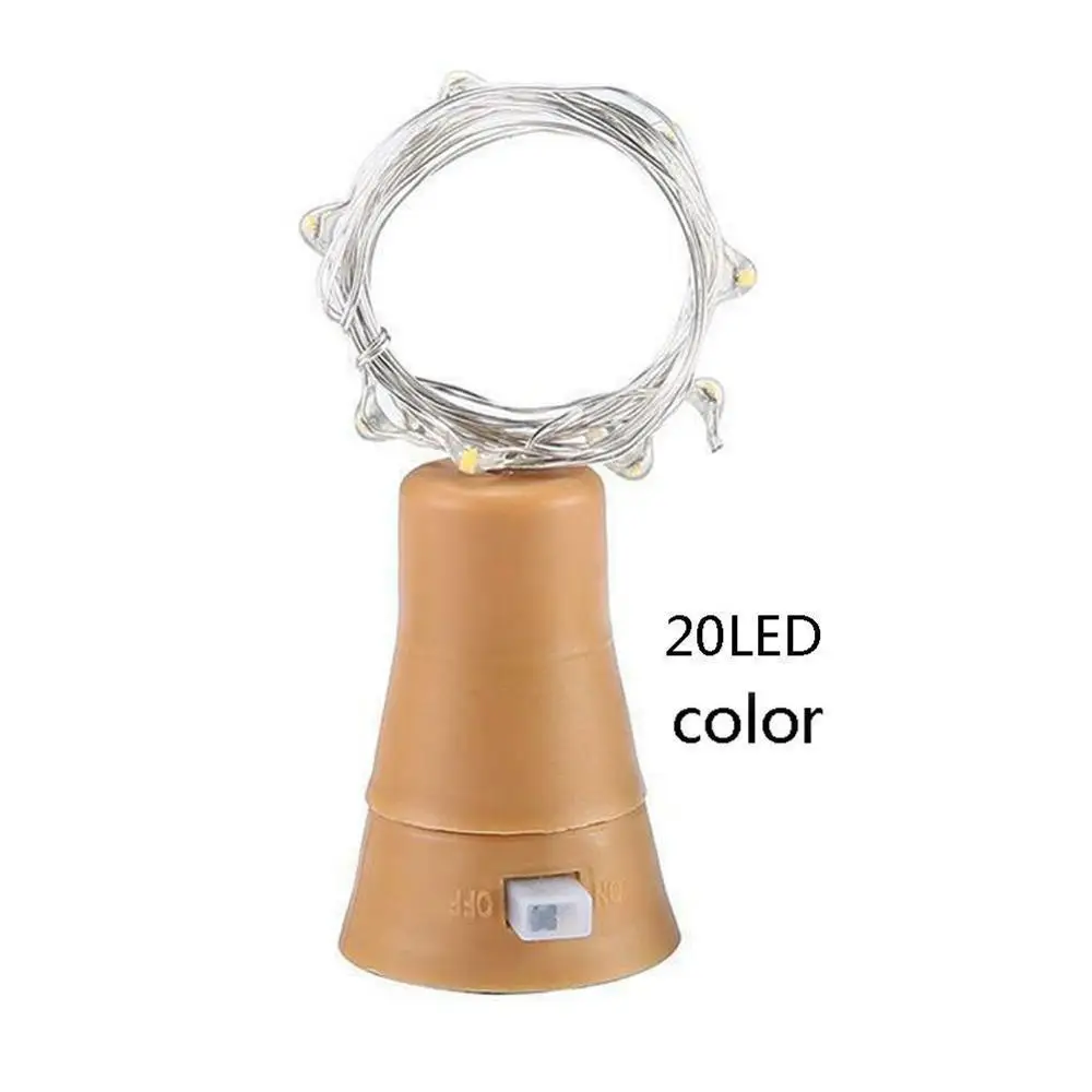 20LED Multicolor 10/20 светодиодный гирлянда в форме винной бутылки на солнечной батарее светильник s солнечный пробковый Сказочный светильник s Рождественский светильник светодиодный медный гирлянда провод Сказочный светильник s - Испускаемый цвет: 20LED Multicolor
