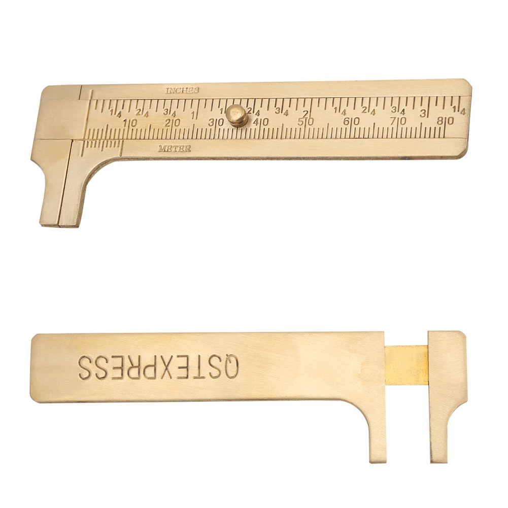 1pcs Brass Sliding Gauge Vernier Caliper Ruler Measuring Double Scales Mm/Inch Marking Gauging Ruler Measuring Instrument Tool
