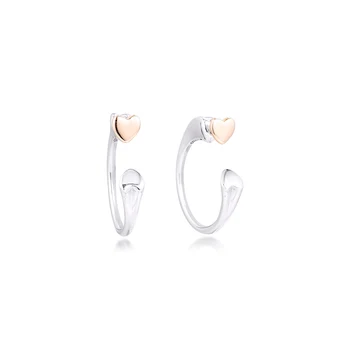 

GPY Earrings for Women Two Hearts Hoop Earring Pendientes Kolczyki Earings Aretes Brincos 925 sterling silver Fashion Jewelry