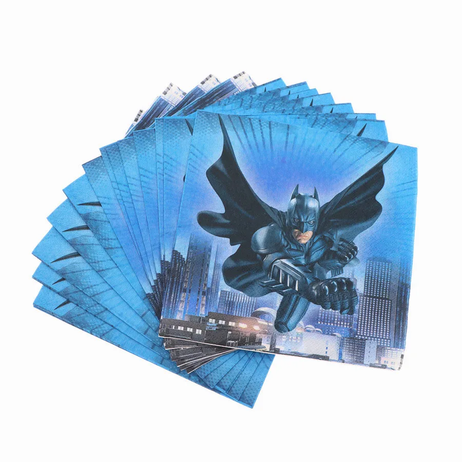 20pcs Бэтмен Детский костюм для празднования дня рождения одноразовая бумага для выпечки бумажное полотенце жемчужная пленка Подарочная сумка край торта - Цвет: 20pcs