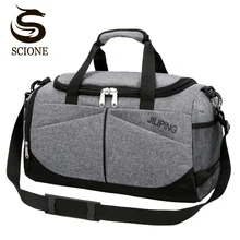 Bolsa de viagem grande capacidade da bagagem do esporte dos homens quentes sacos duffle masculino lona grande viagem dobrável bolsa ombro(China)