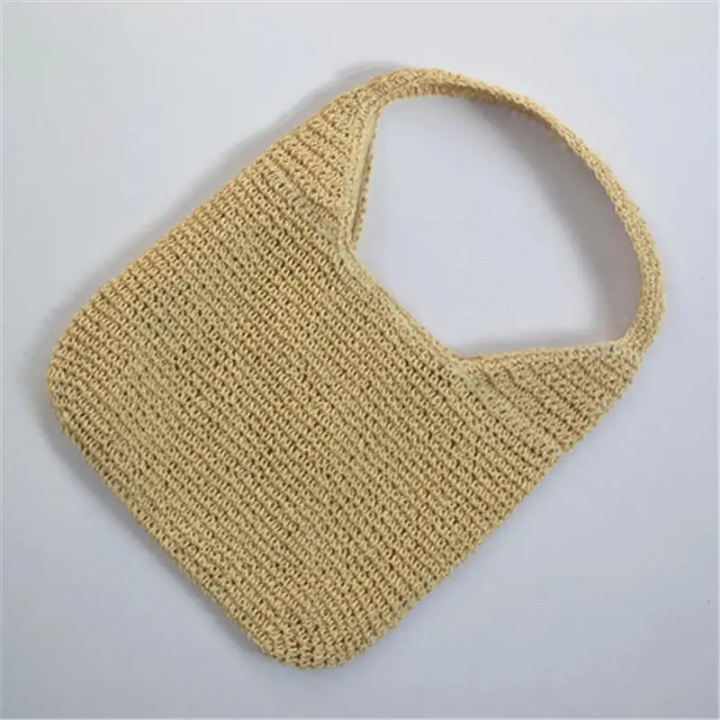 40x32CM New  Female Summer Simple Straw Bag Shoulder Bag Crochet Bag Beach Bag a6225