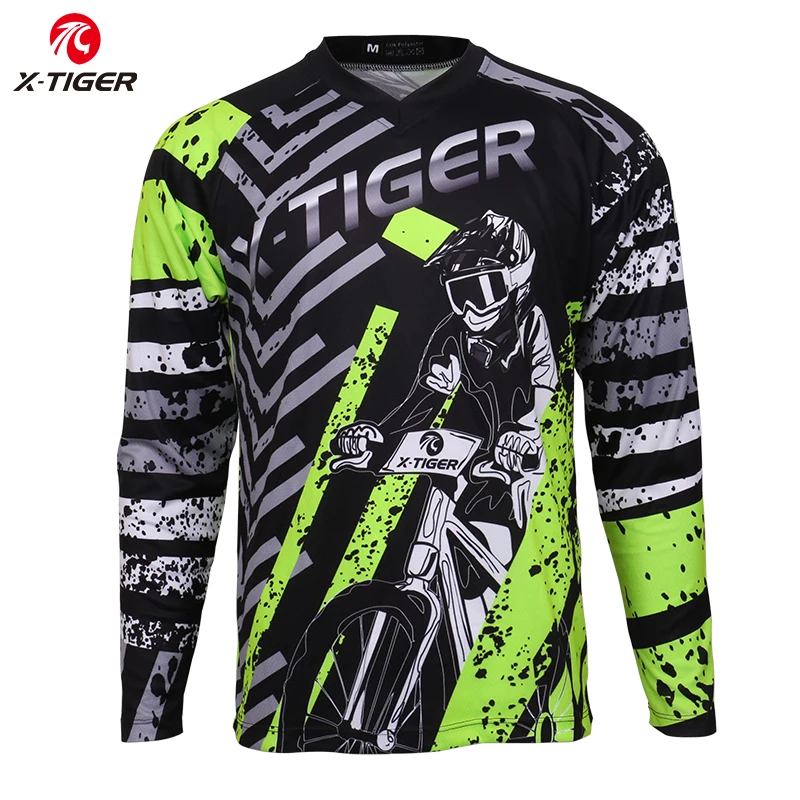 Mountain Bike Shirts 100% Polyester Racing Bicycle Clothes Breathable MTB Jersey Cycling Clothing Mens 